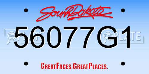 56077G1 South Dakota License Plate
