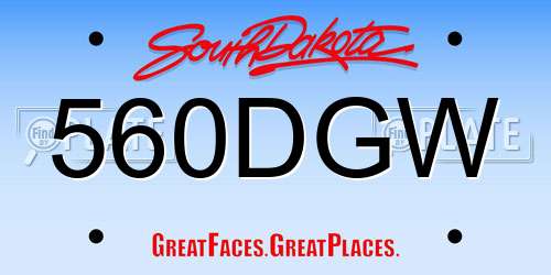 560DGW South Dakota License Plate