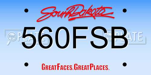 560FSB South Dakota License Plate