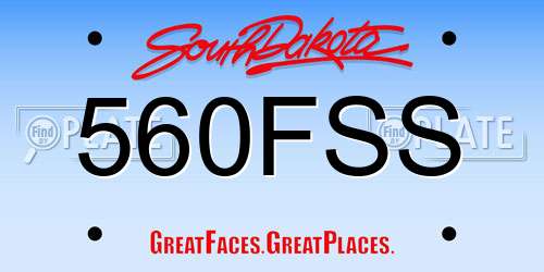 560FSS South Dakota License Plate