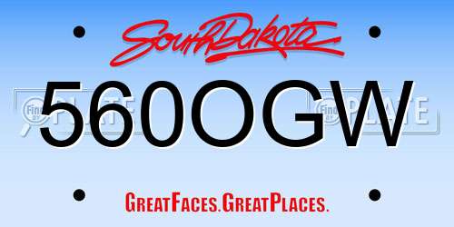 560OGW South Dakota License Plate