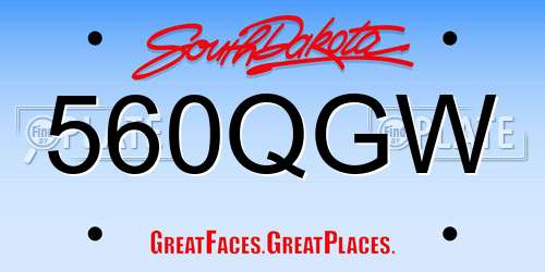 560QGW South Dakota License Plate