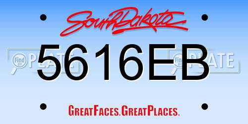 5616EB South Dakota License Plate