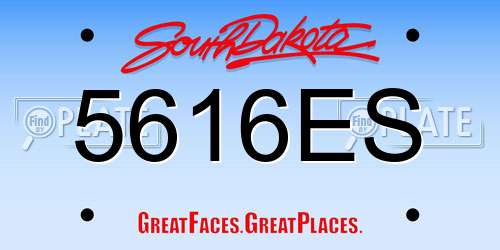 5616ES South Dakota License Plate