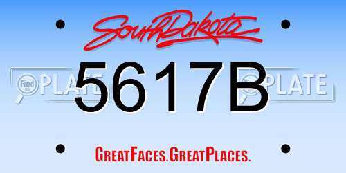 5617B South Dakota License Plate