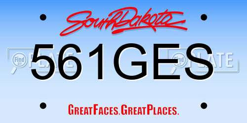 561GES South Dakota License Plate