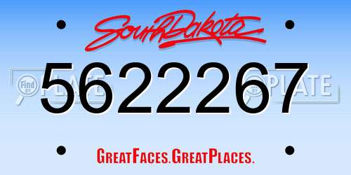 5622267 South Dakota License Plate