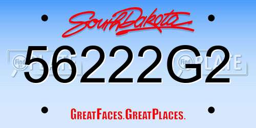 56222G2 South Dakota License Plate
