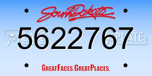 5622767 South Dakota License Plate