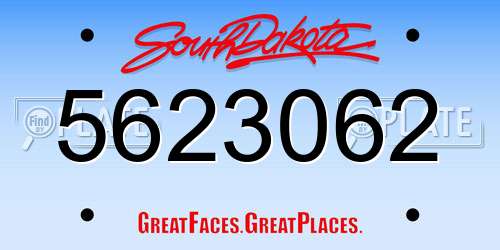 5623062 South Dakota License Plate