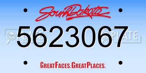 5623067 South Dakota License Plate