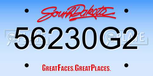 56230G2 South Dakota License Plate