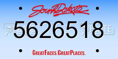 5626518 South Dakota License Plate