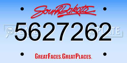 5627262 South Dakota License Plate