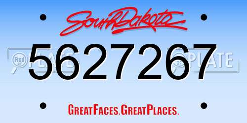 5627267 South Dakota License Plate