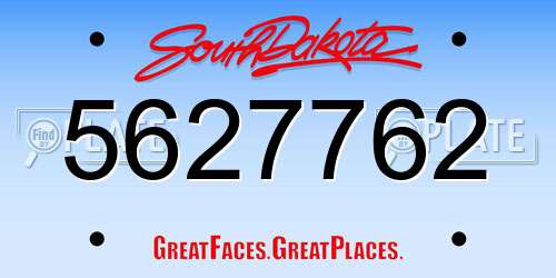 5627762 South Dakota License Plate