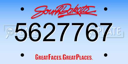 5627767 South Dakota License Plate