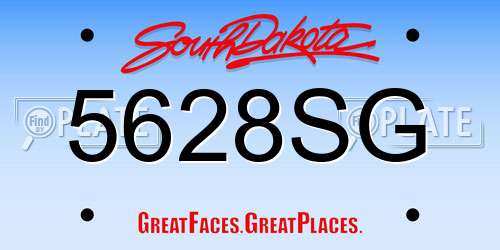 5628SG South Dakota License Plate