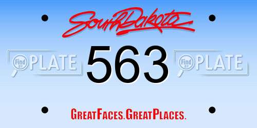 563 South Dakota License Plate