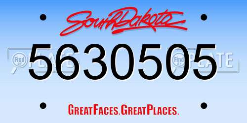 5630505 South Dakota License Plate