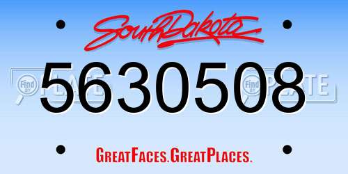 5630508 South Dakota License Plate