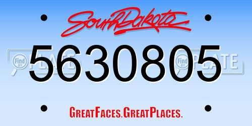 5630805 South Dakota License Plate