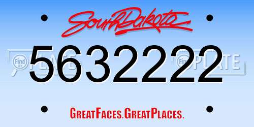 5632222 South Dakota License Plate