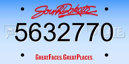 5632770 South Dakota License Plate