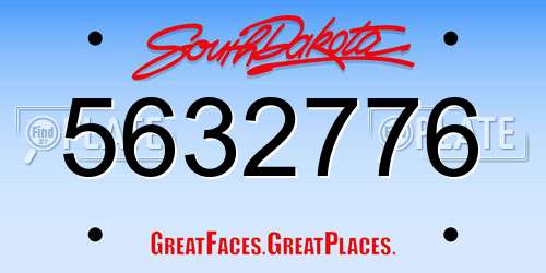 5632776 South Dakota License Plate