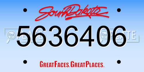 5636406 South Dakota License Plate