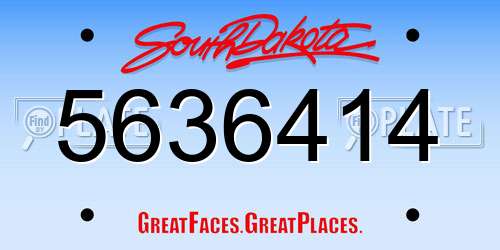 5636414 South Dakota License Plate
