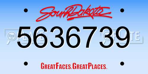 5636739 South Dakota License Plate
