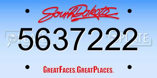 5637222 South Dakota License Plate