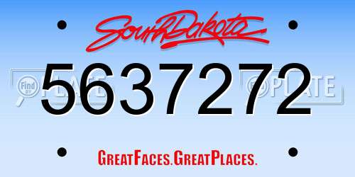 5637272 South Dakota License Plate