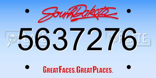 5637276 South Dakota License Plate