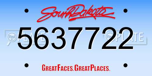 5637722 South Dakota License Plate