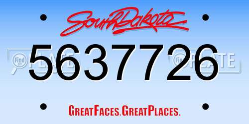 5637726 South Dakota License Plate