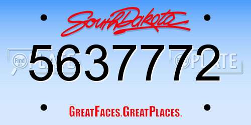 5637772 South Dakota License Plate