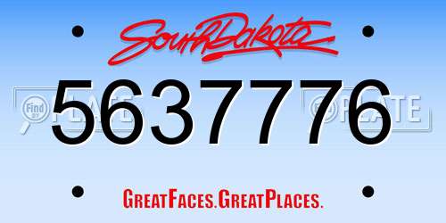 5637776 South Dakota License Plate