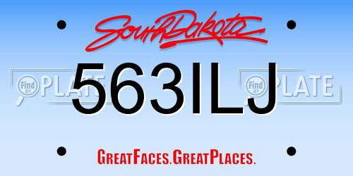 563ILJ South Dakota License Plate