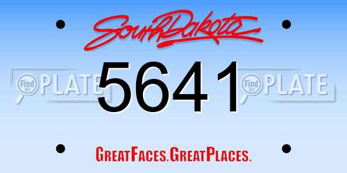 5641 South Dakota License Plate