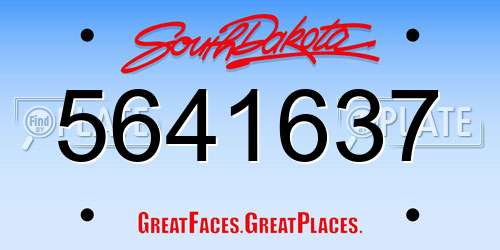 5641637 South Dakota License Plate