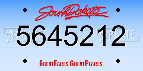 5645212 South Dakota License Plate