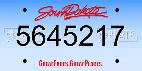 5645217 South Dakota License Plate