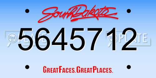 5645712 South Dakota License Plate