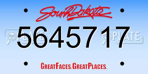 5645717 South Dakota License Plate