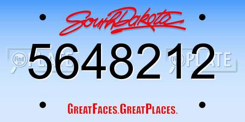 5648212 South Dakota License Plate