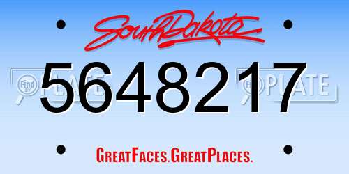 5648217 South Dakota License Plate