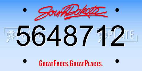 5648712 South Dakota License Plate