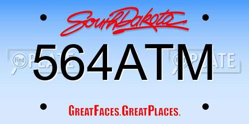 564ATM South Dakota License Plate